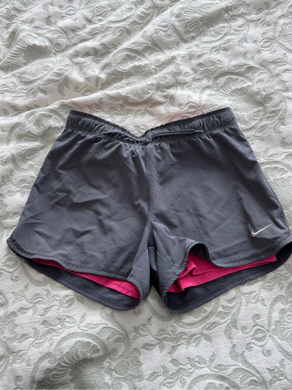 Nike Women’s Gray Athletic Shorts with Pink Liner
